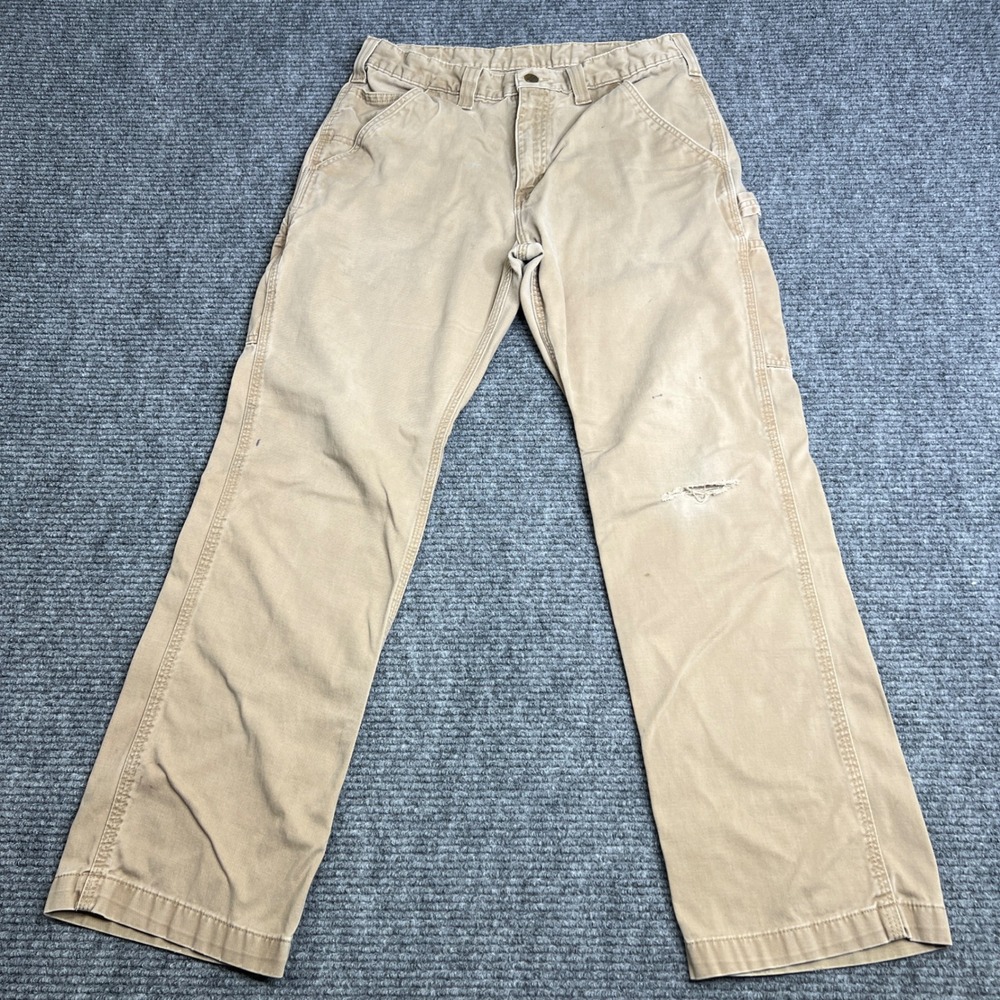 Carhartt Mens Carpenter Pants Distressed‎ Workwear 32x30 per measurements